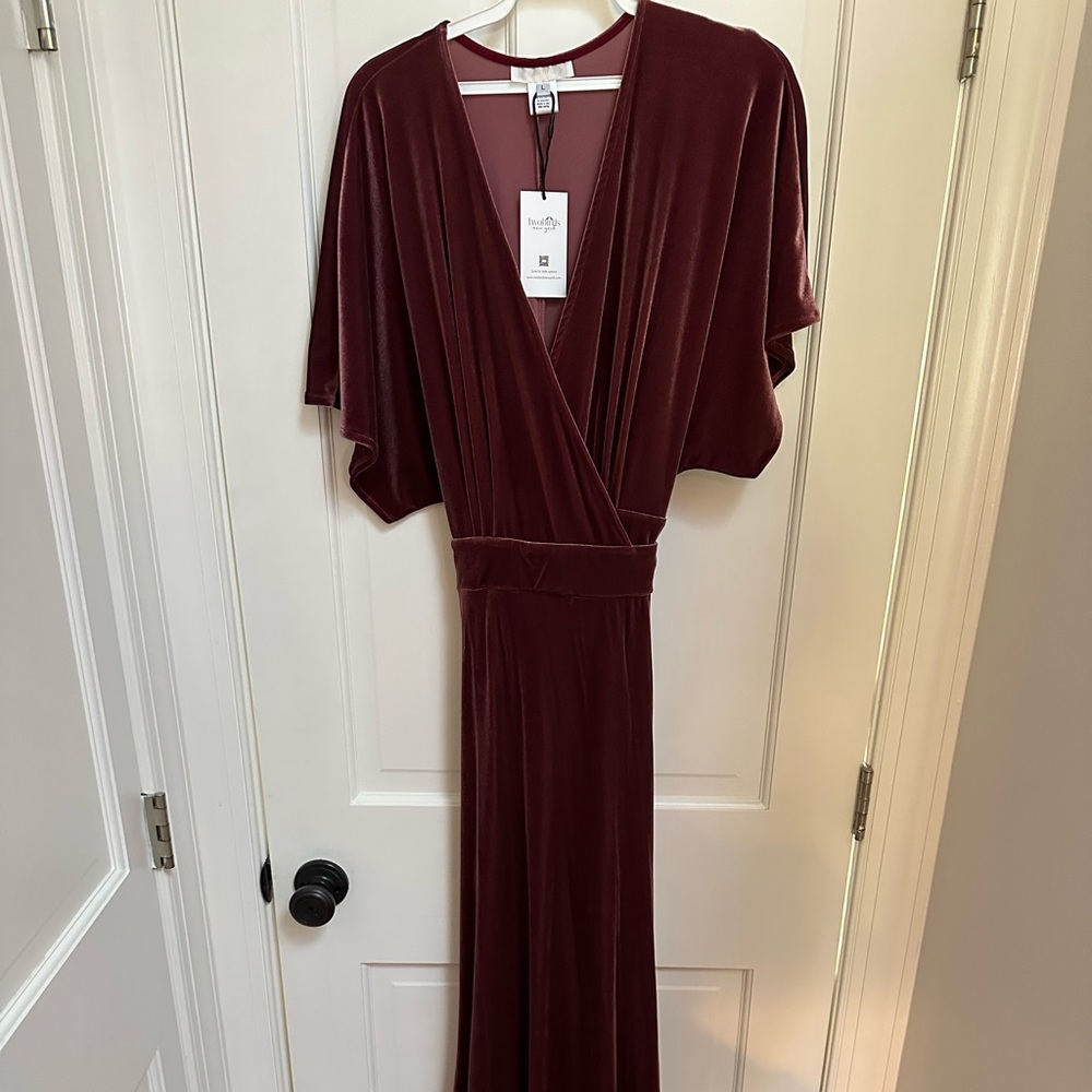 twobirds velvet kimono wrap dress